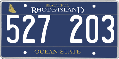 RI license plate 527203