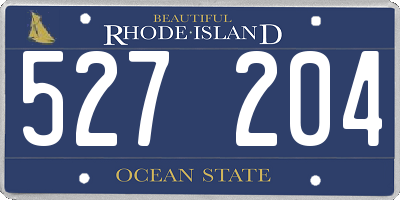 RI license plate 527204