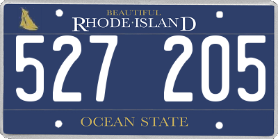 RI license plate 527205