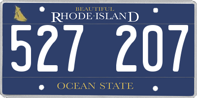 RI license plate 527207