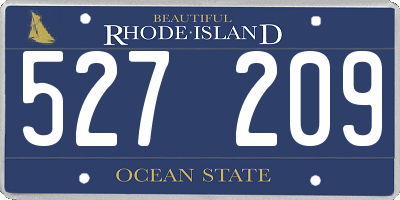 RI license plate 527209
