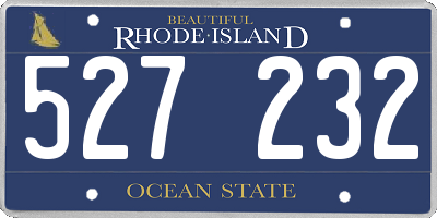 RI license plate 527232