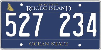 RI license plate 527234