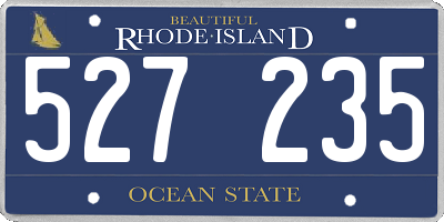 RI license plate 527235