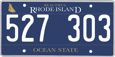 RI license plate 527303
