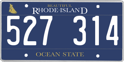RI license plate 527314