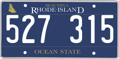 RI license plate 527315