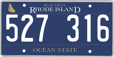 RI license plate 527316
