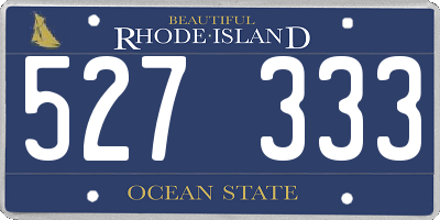RI license plate 527333