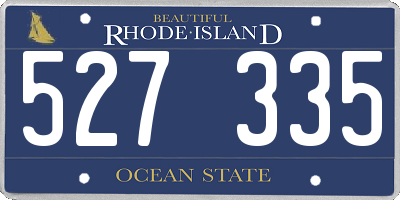 RI license plate 527335