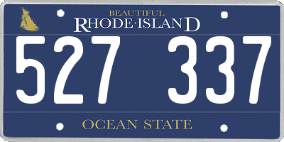 RI license plate 527337