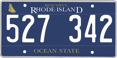 RI license plate 527342