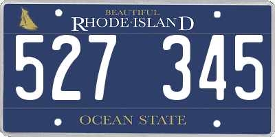 RI license plate 527345