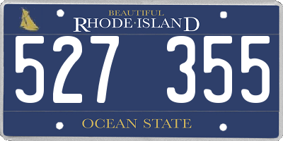 RI license plate 527355