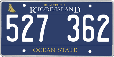 RI license plate 527362