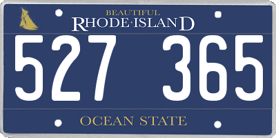 RI license plate 527365