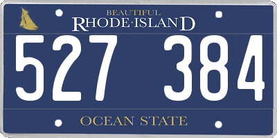 RI license plate 527384