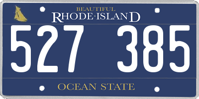 RI license plate 527385