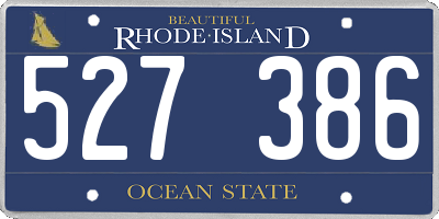 RI license plate 527386