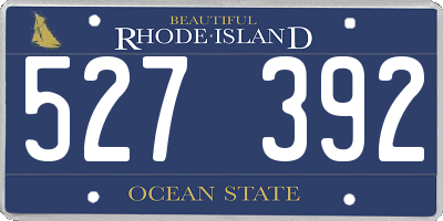 RI license plate 527392