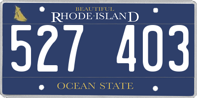 RI license plate 527403