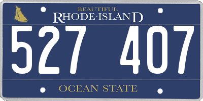 RI license plate 527407