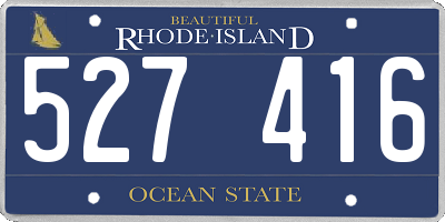 RI license plate 527416