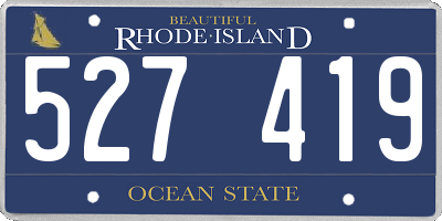 RI license plate 527419