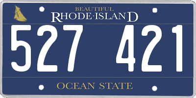 RI license plate 527421
