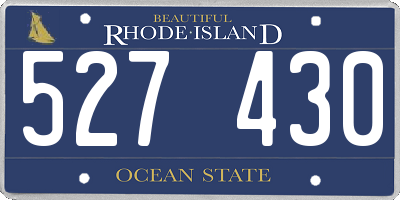 RI license plate 527430