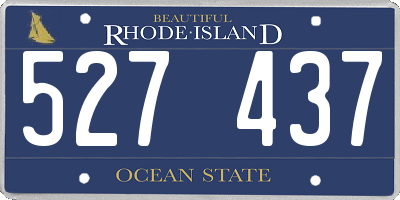 RI license plate 527437
