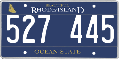RI license plate 527445