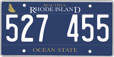 RI license plate 527455