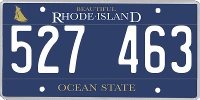 RI license plate 527463