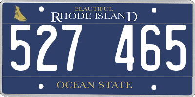 RI license plate 527465