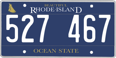 RI license plate 527467