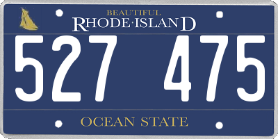 RI license plate 527475