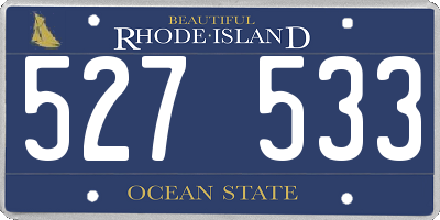 RI license plate 527533