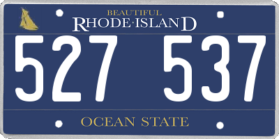 RI license plate 527537