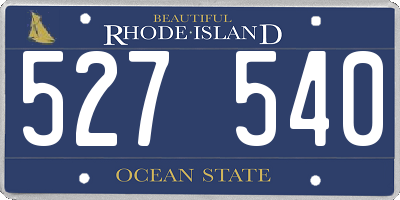 RI license plate 527540