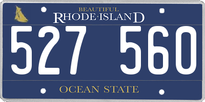 RI license plate 527560