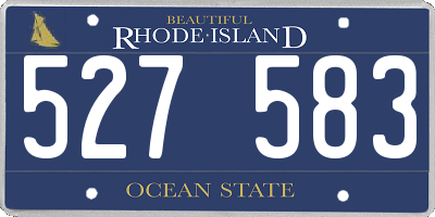 RI license plate 527583