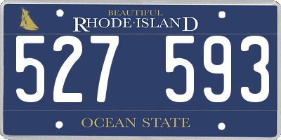 RI license plate 527593