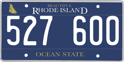 RI license plate 527600