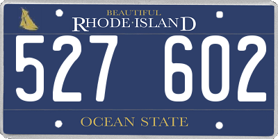 RI license plate 527602