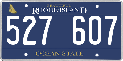 RI license plate 527607
