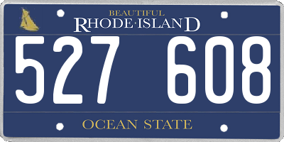 RI license plate 527608