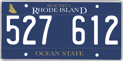 RI license plate 527612