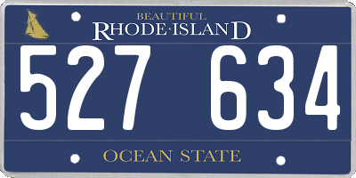 RI license plate 527634