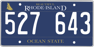 RI license plate 527643